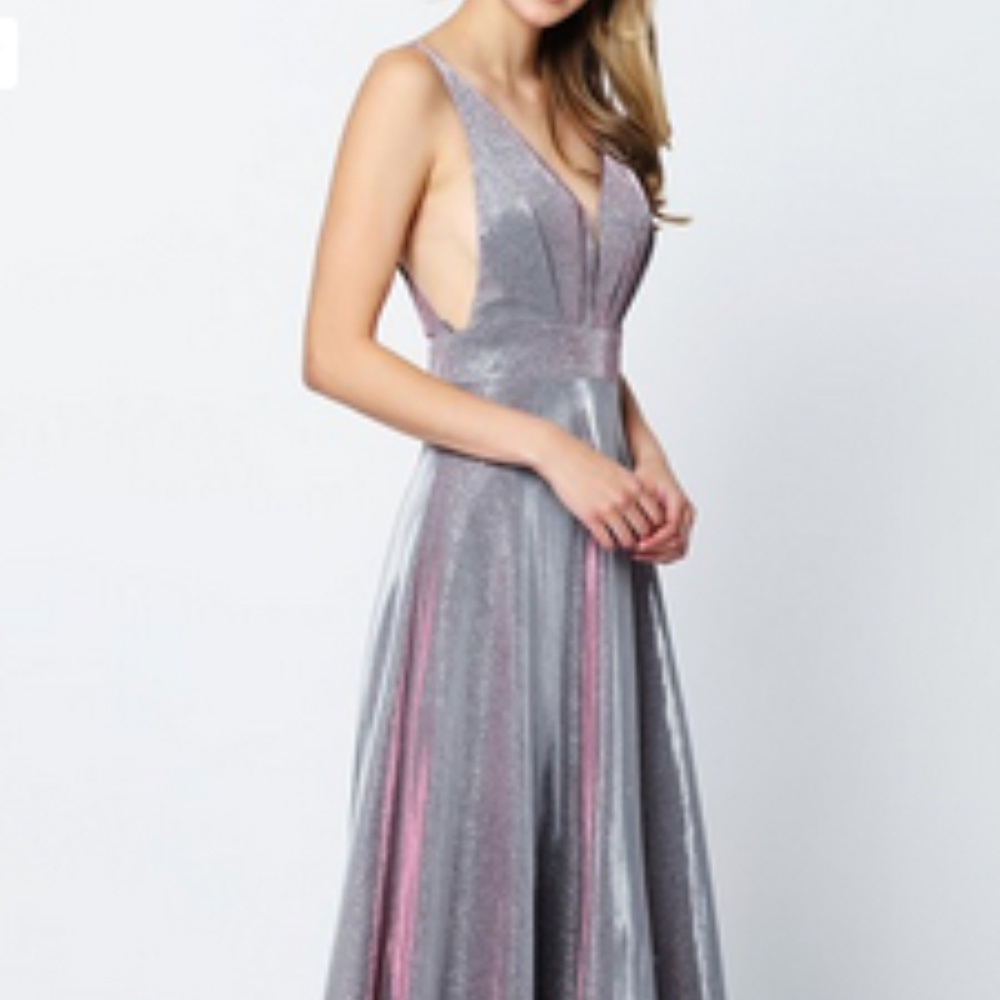 A-Line V-Neckline Evening Long Dress